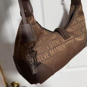 Steve Madden Black Logo Interior Bag